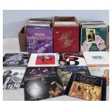Vinyl record albums, three boxes of albums, mixed