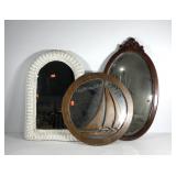 Mirrors, round with sailboat wood overlay 23",