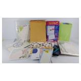 Home office supplies, mouse pad, file folders,
