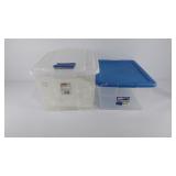 Two storage totes with lids, Rubbermaid  6.5