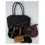 Ladies handbags, tote, wristlet, 5 in all