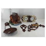 Rustic cabin decor, includes cast iron bird