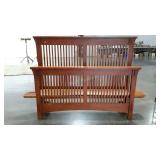 Queen size slat oak head and footboard with
