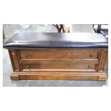 Bench seat with vinyl top, storage underneath,