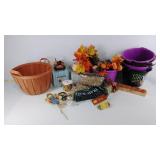 Autumn and Halloween decor items in plastic
