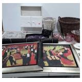 Decor and media group, wicker bath shelf,