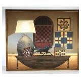 Huntington painting on canvas, textural finish as