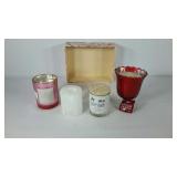 Candles, candle holder, decorative box