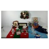 Holiday decor, snowman, reindeer, Santa frosted