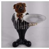 Bulldog butler statue, has some chipped paint