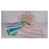 Bag, beach town, bath sheet, vineyard vines shirt