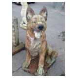 Concrete Dog Lawn Garden Figure, 26" tall.