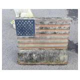 Concrete American Flag Lawn Garden Decor, 2pc as