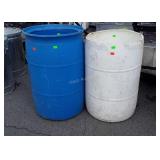 Two poly Barrels, tops cut out