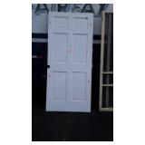 House Door, solid wood has spot cut out along