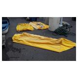 Window Awnings, 4 yellow fabric awnings with some