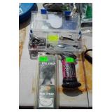 Fishing Tackle lot, sinker weights, poly rod