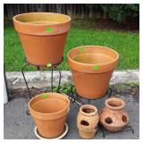 Terracotta Flower Pots Group with couple of