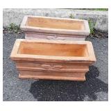 Pair of 18" Terracotta Flower Planters