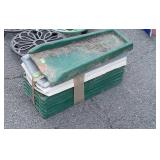 10 plastic down spout drip trays, used