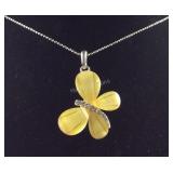 Yellow butterfly necklace 16-18in