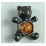 Sterling silver Amber bear teddy