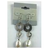 Sterling silver and salt water pearl earrings