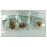 Three pairs of Redskin earrings