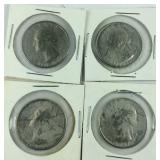 Four bicentennial Washington quarters