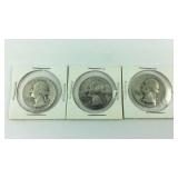 Three Washington quarters 1944, 1946, and 1941