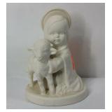 Goebel HJ19 White bisque angel with lamb figurine