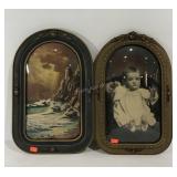 Pair of 1940 reproductions of antique curved
