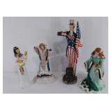Four Lenox porcelain figurines, Uncle Sam has