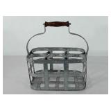 Galvanized bottle carrier, holds six bottles, 8"
