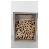 Shadow box of wine corks, 10.5" x 13.5"
