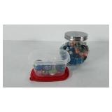 Marbles, includes shooter marbles and jar of