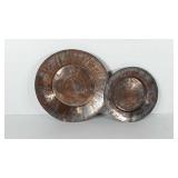 Two Turkish copper plates, 9" and 12.5"