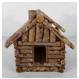 Log cabin yard art, 8" x 9" x 9.5"