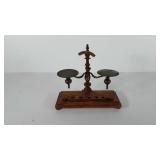 Wood and brass scale balance board, 10"