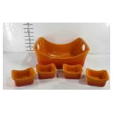 Rachel Ray 9" casserole dish and 3 oz sauce bowls