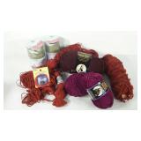 Crochet and knitting supplies, crafting lights