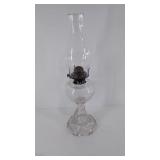 Glass oil lamp, approximately 19" high