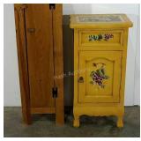 Two cabinets, pine wood with latch stands 44"