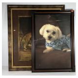 Large decor pictures, dog 29x40 and big cats