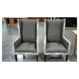 Two upholstered arm chairs, wear on arms