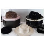Ladies hats, includes fur hat, Lisette Jellett