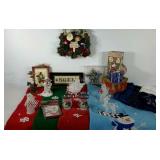 Holiday decor, snowman, reindeer, Santa frosted