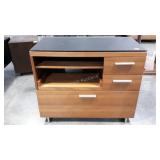 Printer stand, 3 drawers and a slide out tray,