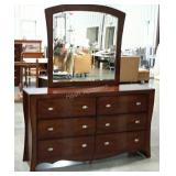 Dresser and mirror, seller code C6, 16 x 63 x 36,