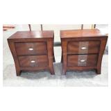 Two nightstands,  finish wear as shown, seller